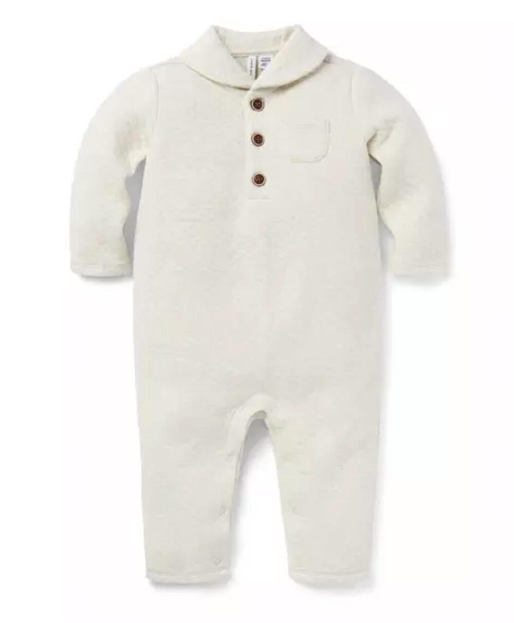 NEW JANIE AND JACK kid's matelasse shawl onepiece romper in camel